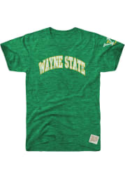 Original Retro Brand Wayne State Warriors Green Arch Short Sleeve Fashion T Shirt