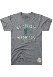 Original Retro Brand Wayne State Warriors Grey Team Short Sleeve Fashion T Shirt