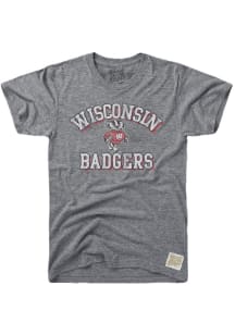 Original Retro Brand Wisconsin Badgers Grey Team Short Sleeve Fashion T Shirt