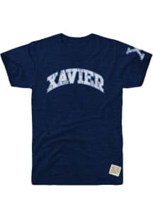 Original Retro Brand Xavier Musketeers Navy Blue Arch Short Sleeve Fashion T Shirt
