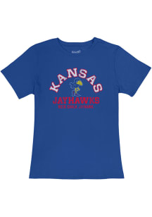 Original Retro Brand Kansas Jayhawks Womens Blue Vintage Short Sleeve T-Shirt