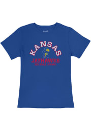 Original Retro Brand Kansas Jayhawks Womens Blue Vintage Short Sleeve T-Shirt