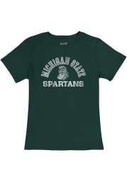 Original Retro Brand Michigan State Spartans Womens Green Vintage Short Sleeve T-Shirt