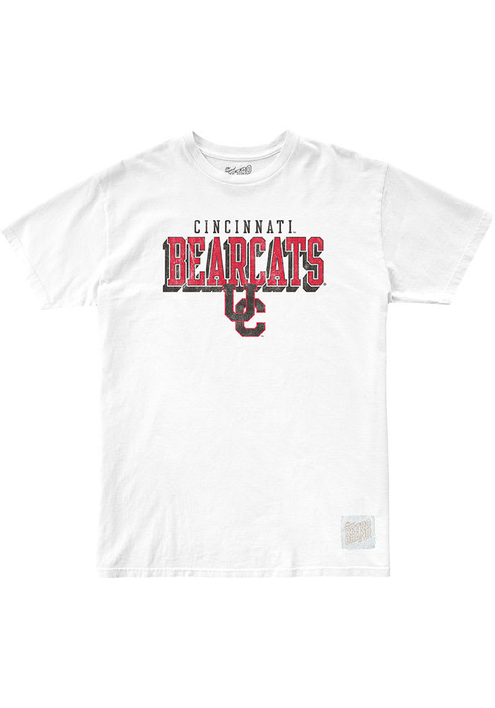 Original Retro Brand Cincinnati Bearcats White Vintage Arch Mascot Short Sleeve Fashion T Shirt