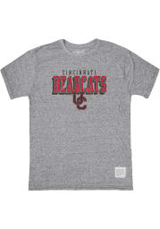 Original Retro Brand Cincinnati Bearcats Grey Triblend Arch Mascot Short Sleeve Fashion T Shirt