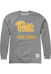 Original Retro Brand Pitt Panthers Mens Grey Tri Blend Fleece Long Sleeve Fashion Sweatshirt
