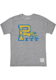 Original Retro Brand Pitt Panthers Grey Tri Blend Short Sleeve Fashion T Shirt