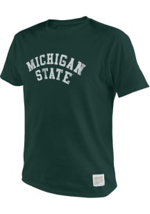 Original Retro Brand Michigan State Spartans Green Arched Name Short Sleeve T Shirt