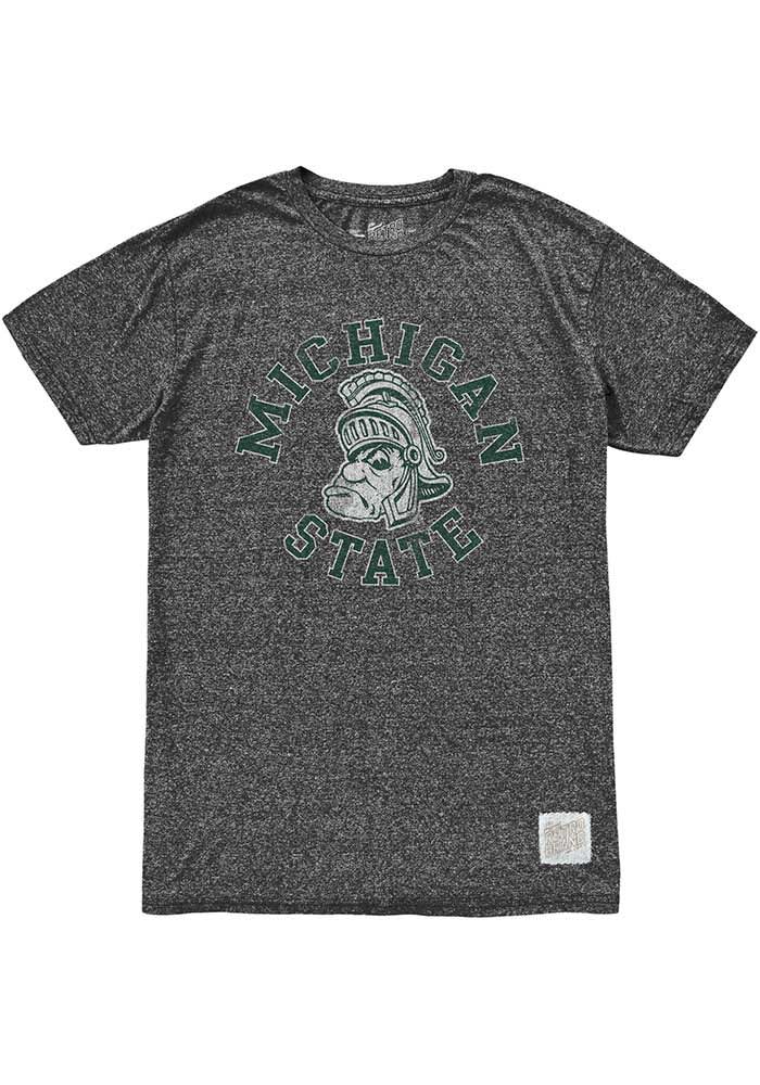 Original Retro Brand Michigan State Spartans Black Gruff Short Sleeve T Shirt