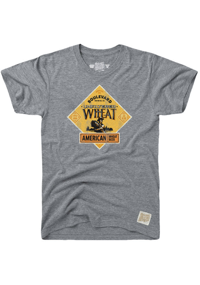 Original Retro Brand Boulevard Grey Wheat Logo Short Sleeve T Shirt