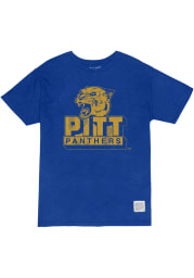 Original Retro Brand Pitt Panthers Blue Slub Short Sleeve T Shirt