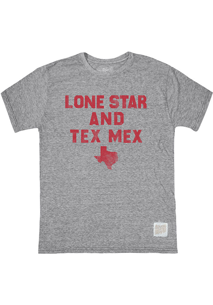 Lone Star Original Retro Brand Grey Tex Mex Short Sleeve Fashion T Shirt