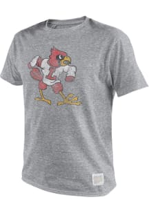 Original Retro Brand Louisville Cardinals Grey Vintage Arch Name Short Sleeve Fashion T Shirt