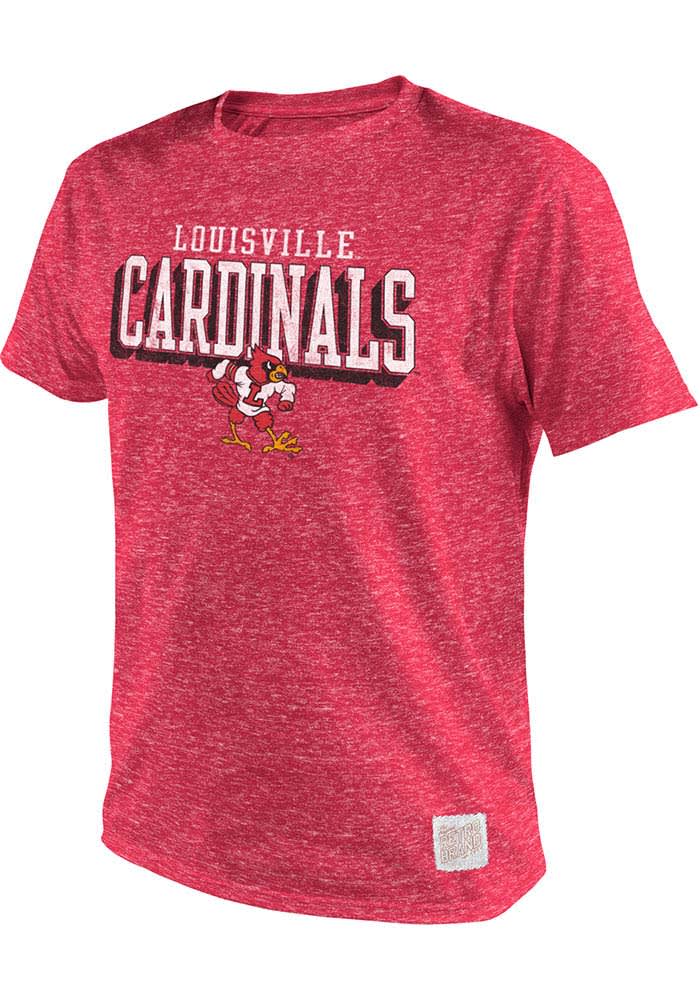 Original Retro Brand Louisville Cardinals Red Vintage Triblend Short Sleeve Fashion T Shirt