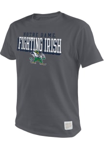 Original Retro Brand Notre Dame Fighting Irish Charcoal Stacked Short Sleeve Fashion T Shirt