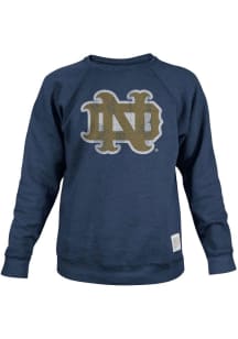 Original Retro Brand Notre Dame Fighting Irish Mens Navy Blue Locked Logo Long Sleeve Fashion Sw..