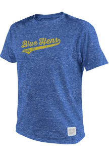 Original Retro Brand Delaware Fightin' Blue Hens Blue Team logo Short Sleeve Fashion T Shirt