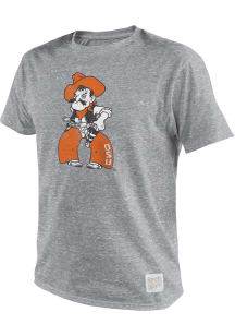 Original Retro Brand Oklahoma State Cowboys Grey Pistol Pete Short Sleeve Fashion T Shirt