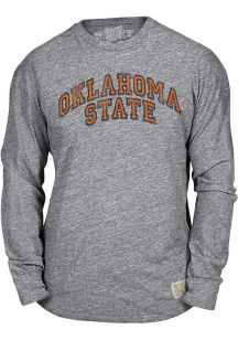 Original Retro Brand Oklahoma State Cowboys Grey Arch Name Long Sleeve Fashion T Shirt
