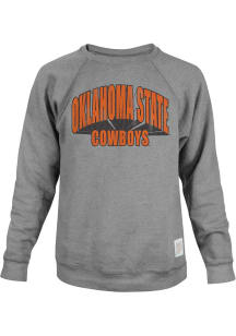 Original Retro Brand Oklahoma State Cowboys Mens Grey SOFTEE Long Sleeve Crew Sweatshirt