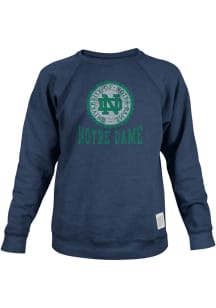 Original Retro Brand Notre Dame Fighting Irish Mens Navy Blue Seal Long Sleeve Fashion Sweatshir..