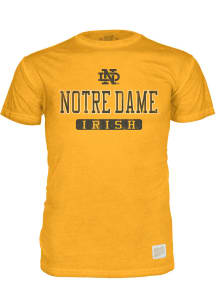 Original Retro Brand Notre Dame Fighting Irish Gold Oil Wash Short Sleeve Fashion T Shirt