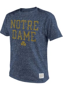 Original Retro Brand Notre Dame Fighting Irish Navy Blue STACKED Short Sleeve Fashion T Shirt
