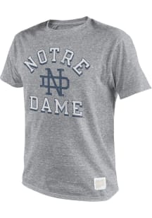 Original Retro Brand Notre Dame Fighting Irish Grey Vintage Number One Graphic Short Sleeve Fash..