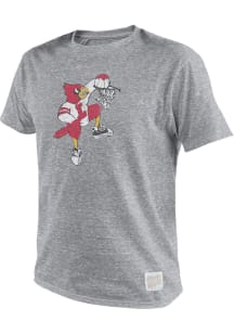 Original Retro Brand Louisville Cardinals Grey Basketball Short Sleeve Fashion T Shirt