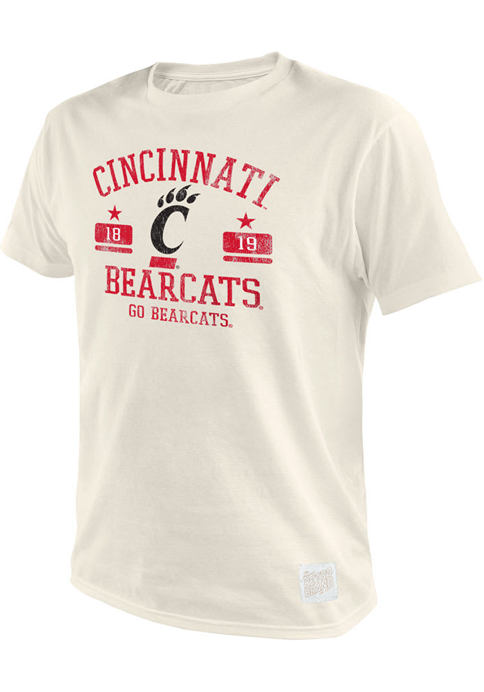 Original Retro Brand Cincinnati Bearcats White Triblend Number One Distressed Short Sleeve Fashion T Shirt