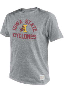 Original Retro Brand Iowa State Cyclones Grey Vintage Initial Mascot Short Sleeve Fashion T Shir..
