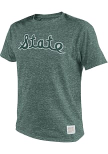 Original Retro Brand Michigan State Spartans Green Team Name Short Sleeve Fashion T Shirt