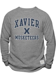 Original Retro Brand Xavier Musketeers Mens Grey No 1 Graphic Long Sleeve Fashion Sweatshirt