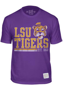 Original Retro Brand LSU Tigers Purple Distressed Triblend Short Sleeve Fashion T Shirt