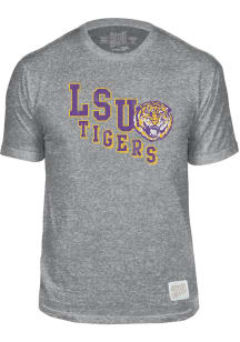 Original Retro Brand LSU Tigers Grey Distressed Triblend Short Sleeve Fashion T Shirt