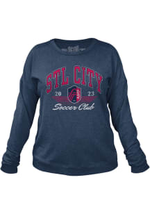 Original Retro Brand St Louis City SC Womens Navy Blue Washed Crew Sweatshirt