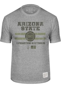 Original Retro Brand Arizona State Sun Devils Grey OHT Striped Short Sleeve Fashion T Shirt