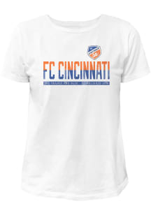 Original Retro Brand FC Cincinnati Womens White Vintage Short Sleeve T-Shirt