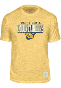 Original Retro Brand West Virginia Mountaineers Yellow Mountaineers Short Sleeve Fashion T Shirt