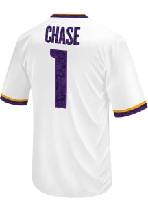 Ja'Marr Chase  Original Retro Brand LSU Tigers White Name and Number Football Jersey