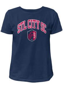 Original Retro Brand St Louis City SC Womens Navy Blue Vintage Short Sleeve T-Shirt