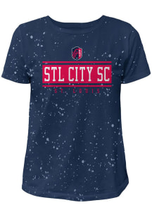 Original Retro Brand St Louis City SC Womens Navy Blue Bleach Wash Short Sleeve T-Shirt