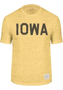 Original Retro Brand Iowa Hawkeyes Gold School Name Short Sleeve Fashion T Shirt