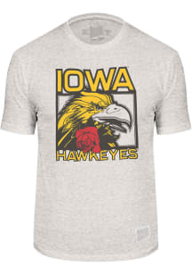 Original Retro Brand Iowa Hawkeyes Grey Hawk with Rose Short Sleeve Fashion T Shirt