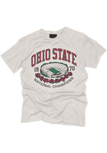 Ohio State Buckeyes Oatmeal Vintage Wash 1970 National Champions Short Sleeve Fashion T Shirt