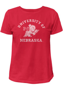 Nebraska Cornhuskers Womens Red Vintage Short Sleeve T-Shirt