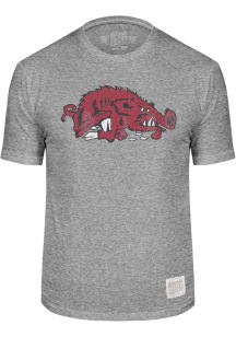 Original Retro Brand Arkansas Razorbacks Grey Retro Slobbering Hog Short Sleeve T Shirt