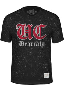 Cincinnati Bearcats Black Vintage Old English Letters Short Sleeve Fashion T Shirt