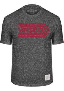 Wisconsin Badgers Black Original Retro Brand Wisco Mock Twist Short Sleeve Fashion T Shirt
