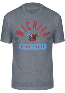 Wichita Wind Surge Navy Blue Number 1 Oval Short Sleeve Fashion T Shirt